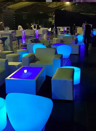 Glowing ottoman for events