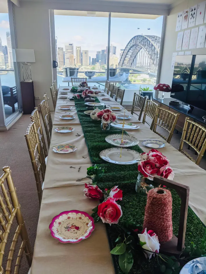 Gold Tiffany Chairs for a function at Bungarribee harbour