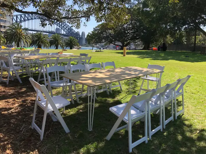 Chairs and tables being for a North Epping function