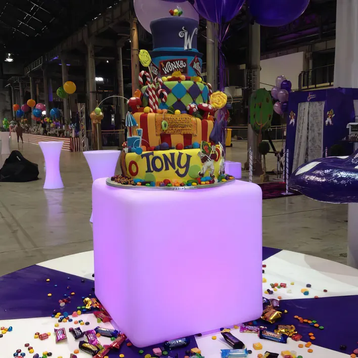 large glow cube at a nevent