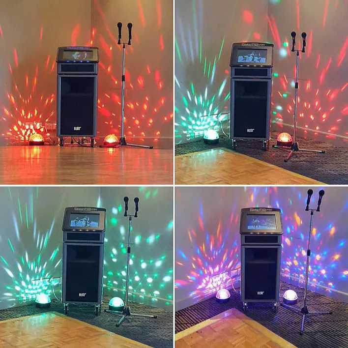 Karaoke machine for events with lights