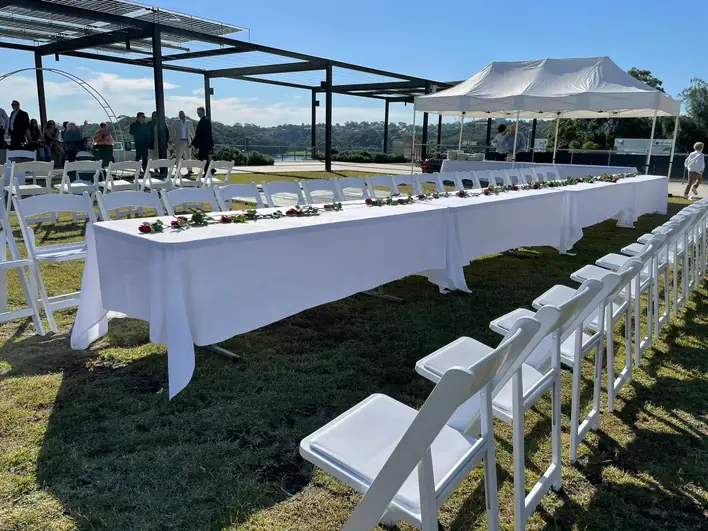 White Folding Chair for events in Glenfield Melbourne
