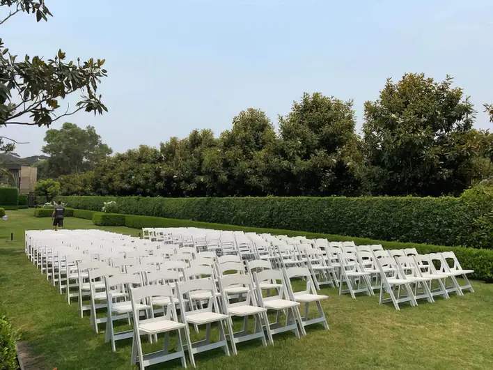 White padded chairs for an event