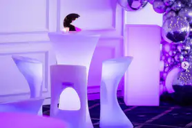 Glow white furniture at a wedding