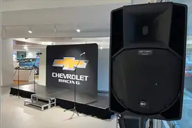 Speakers and a stage