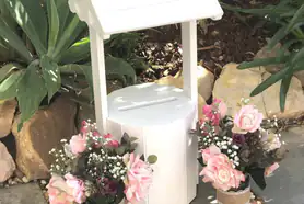 Decorated wishing well for wedding