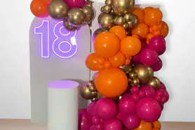 Our balloon garland hired for an 18th birthday