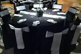 Black Round Banquet Table Linen 2 300x253