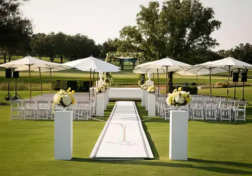 Umbrella-hire-used-during-ceremony.