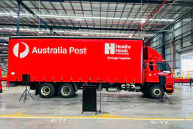 A lectern hired for a meeting by Australia Post