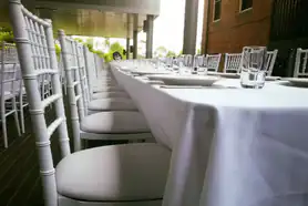 White Trestle Table Linen 2 300x225