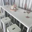 A top view of a rectangular tapas table