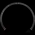 An image of a circular metal frame on a black background, perfect for Bridal Arch Hire.