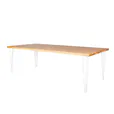 White Hairpin Banquet Table w/ Timber Top