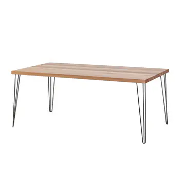 Black Hairpin Banquet Table w/ Timber Top
