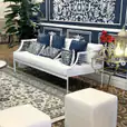 A beautiful interior setting with white Ottoman cubes