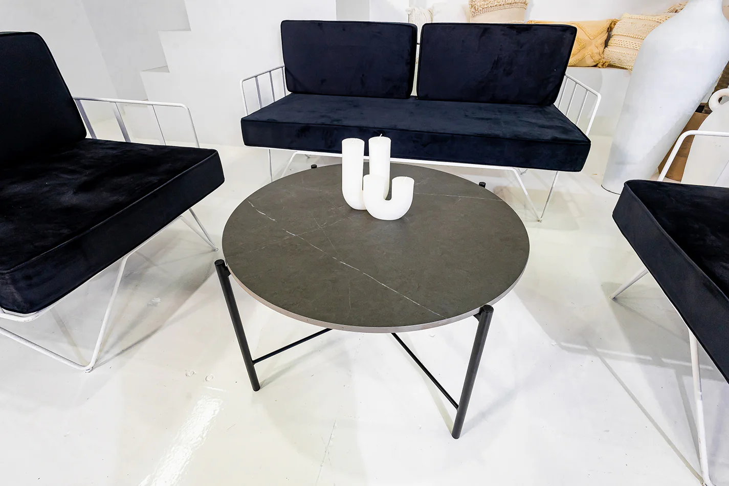 Black Cross Coffee Table top view