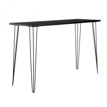 Black Hairpin High Bar Table w/ Black Top Hire