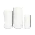 Clear Acrylic Round Plinth Hire - Set of 3