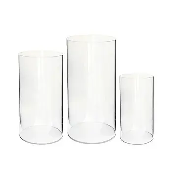 Clear Acrylic Round Plinth Hire - Set Of 3