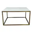 Rectangular Gold Coffee Table Hire w/ White Top