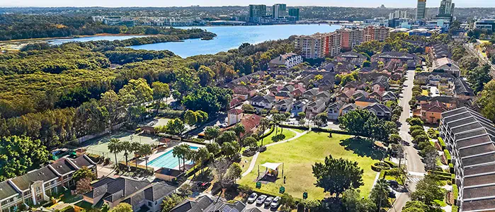 Arial shot of Liberty Grove suburb