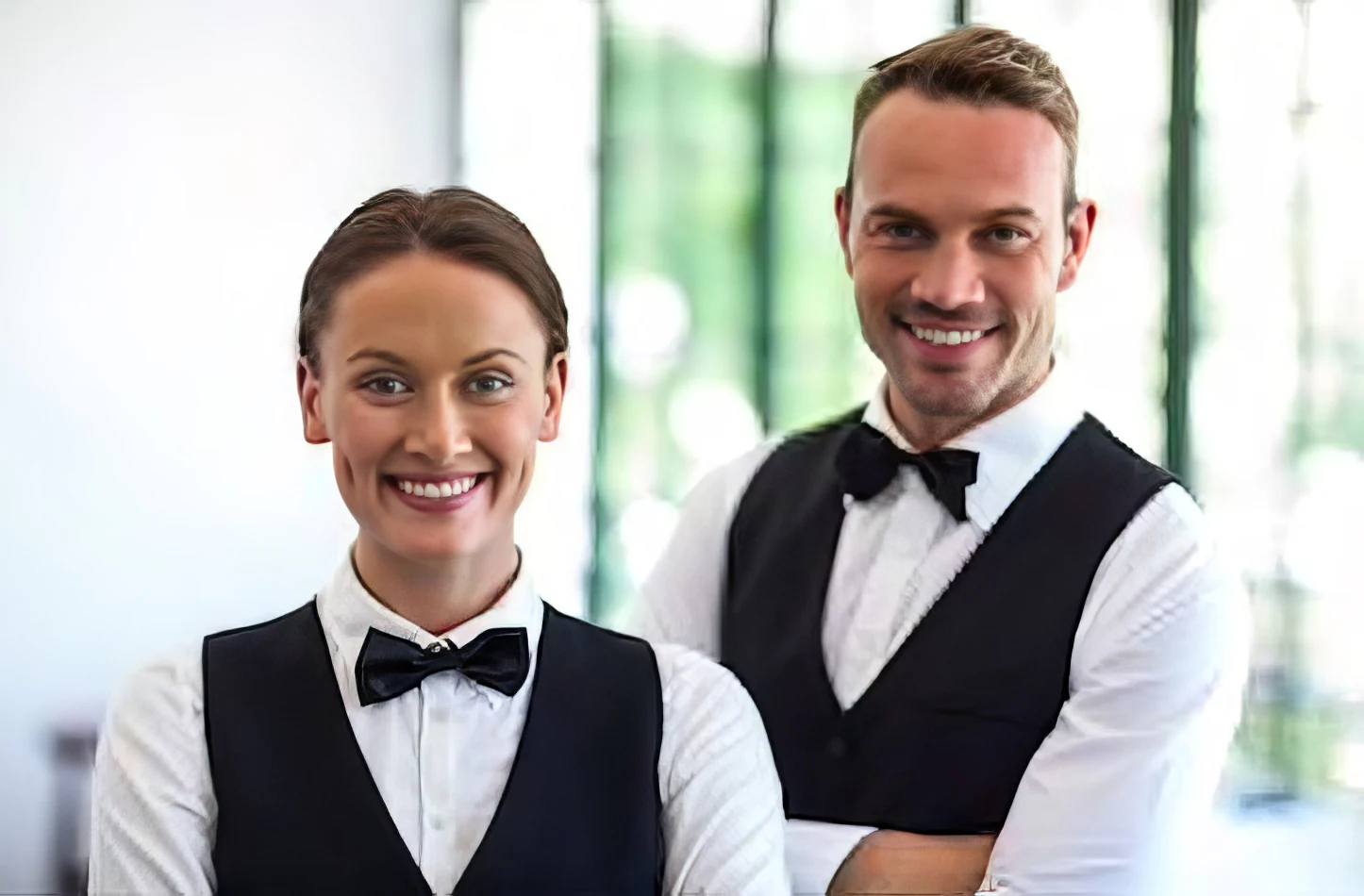 Two waitresses posing for a photo.