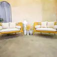 Our natural rattan sofa lounge set available for hire