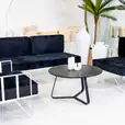 Our wire lounge set with black velvet cushions
