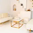 Our wire sofa lounges with white velvet cushions available for hire