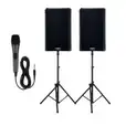 PA System for hire with Corded Microphone and Speaker Stands