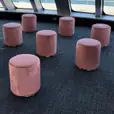 Pink velvet ottoman stools