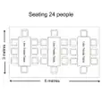 Marquee seating arrangements for 24 people