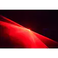 An image of a red laser light cutting through the darkness.