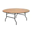 Round Timber Banquet Table Hire