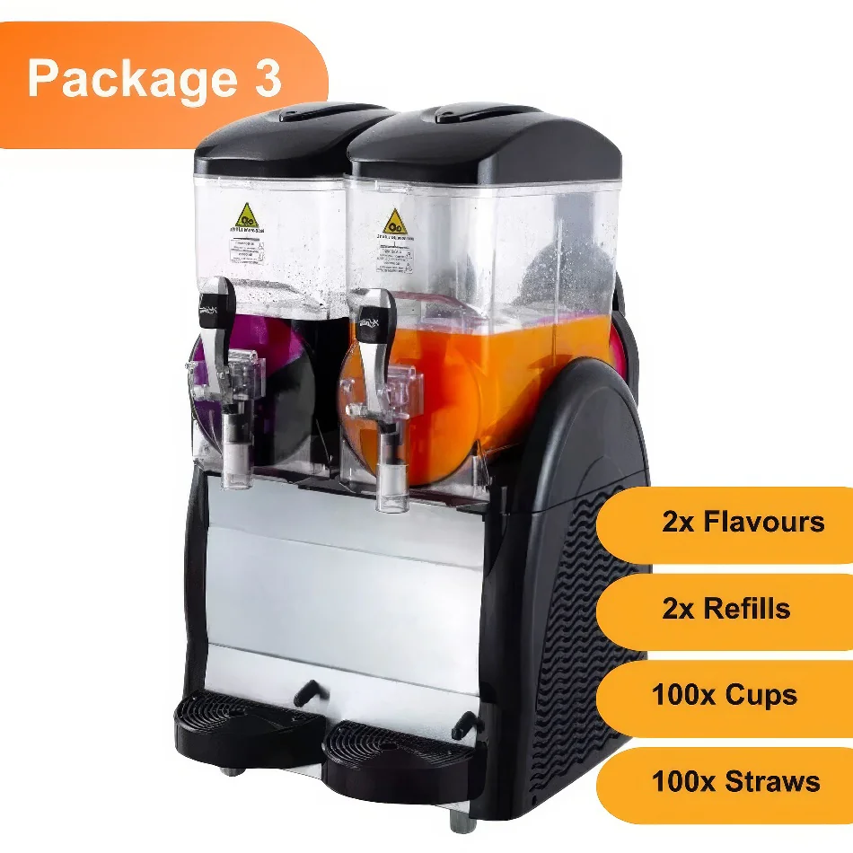 Twin Bowl Slushie Machine: Package 3 - *240 Drinks