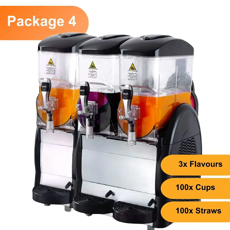 Triple Bowl Slushie Machine: Package 4 - *180 Drinks