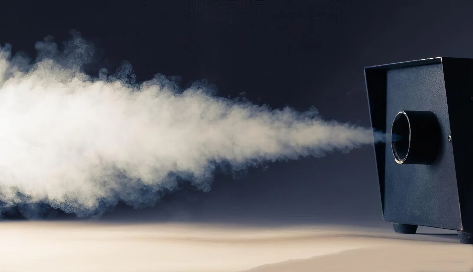 A projector with smoke coming out of it, available for Smoke Machine Hire.