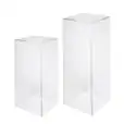 Clear Square Acrylic Plinth Hire - Set of 2