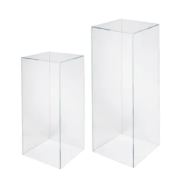 Clear Square Acrylic Plinth Hire - Set Of 2