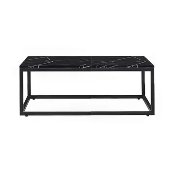 Black Rectangular Coffee Table Hire w/ Black Top