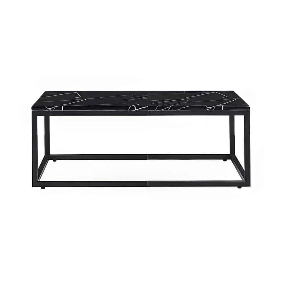 Black Rectangular Coffee Table Hire w/ Black Top