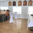 Our white Lycra socks being hired for a function