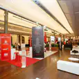 White Ottoman Benches hired for an event