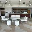 White wire sofa lounge and lounge chairs.