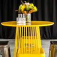 Our yellow wire cocktail table hired for an event