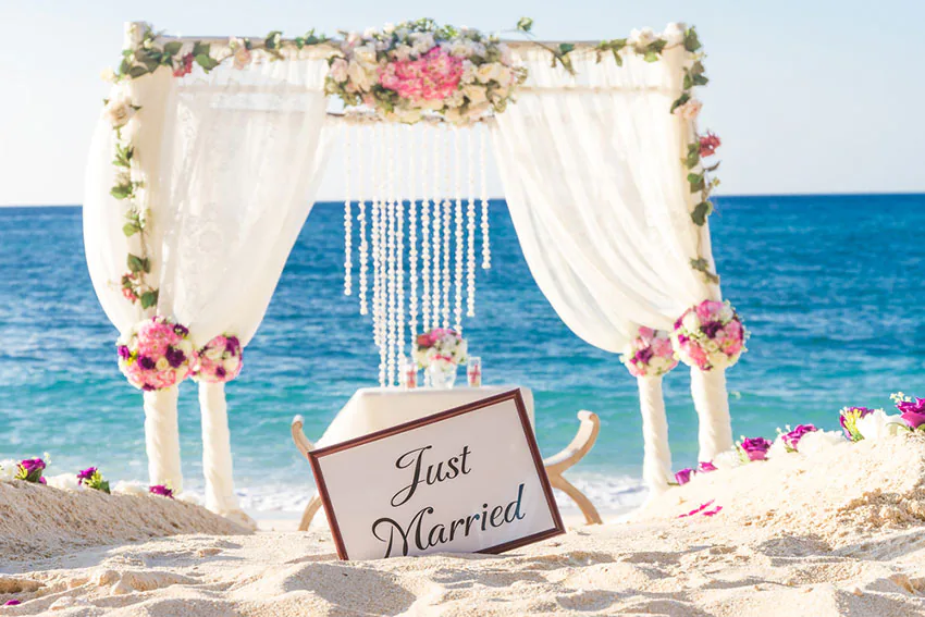 Garden wedding setup