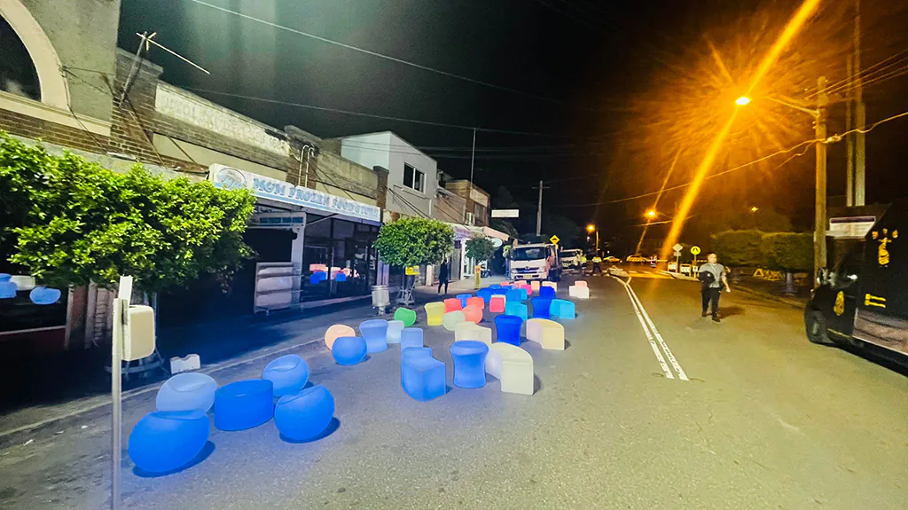 Glow seating used at a night event in Sydney
