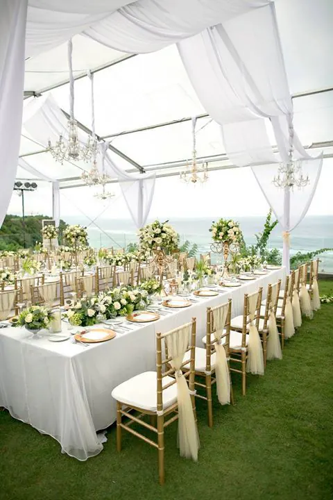 Outdoor wedding ceremony setup