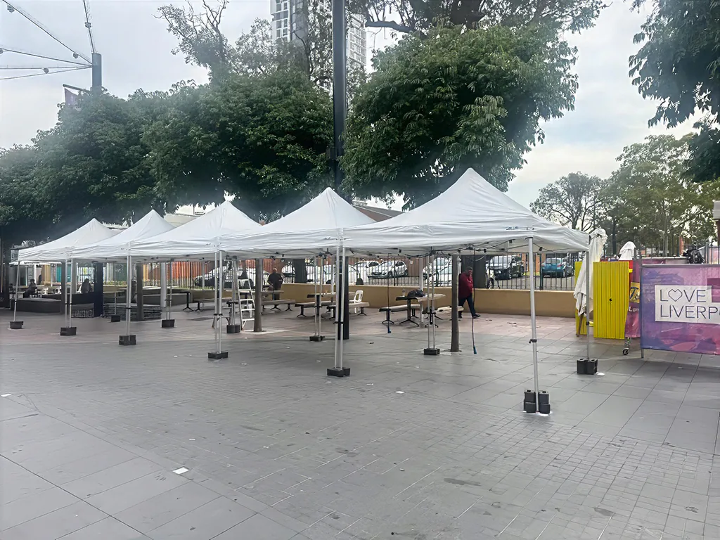 Shelter setup at a community event